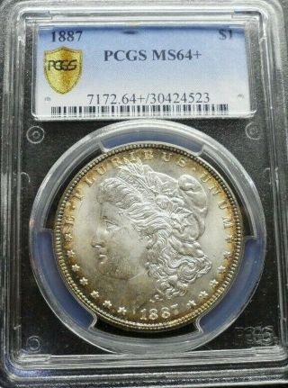 1887 - P Morgan Dollar Pcgs Ms64,  Color