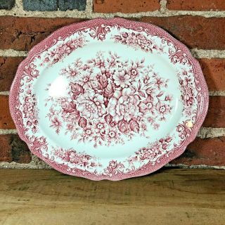 Royal Staffordshire Avondale Ironstone J&g Meakin England Oval Platter 12 " Pink