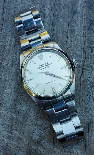 Rolex Air - King 5500 Vintage C.  1965 Mens Watch Cal.  1520 Stainless Case