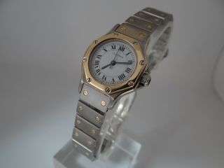 Cartier Santos Octagon Ladies 18k Gold and Stainless Steel Automatic 24mm 2