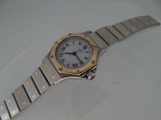 Cartier Santos Octagon Ladies 18k Gold and Stainless Steel Automatic 24mm 3