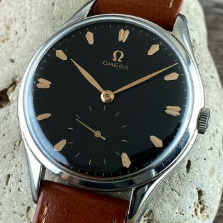Omega Big Jumbo 2505 Cal.  265 Oversized Dress Watch Black Dial From 50s