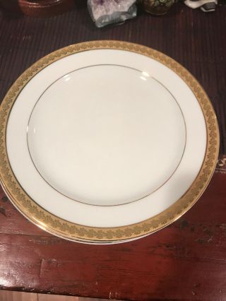 Bernardaud Limoges Santeuil Lunch Plate,  Gold Encrusted 8 3/8”