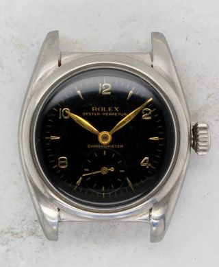 Vintage Rolex Oyster Perpetual Bubbleback Steel Wristwatch Ref.  6050