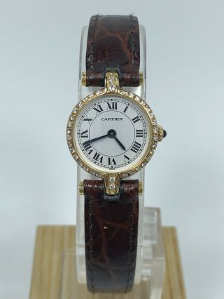Cartier 18k Solid Gold Diamonds Ladies Watch