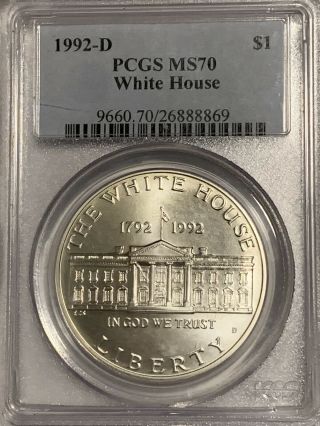 1992 - D Us White House Commemorative Bu Silver Dollar - Pcgs Ms70