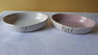 Rae Dunn Sip And Purr Cat Dishes Slight Defect