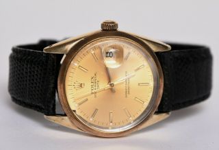 Rare Rolex Oyster Perpetual Date 14kt Gold Cap Ref.  1500 Wristwatch