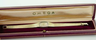 Vintage Omega 14k Yellow Gold And Diamonds Ladies Watch