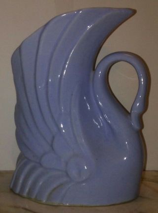 Swan Planter Vase Art Nouveau Deco Niloak Arts & Crafts Pottery Blue 7 1/2 " Tall