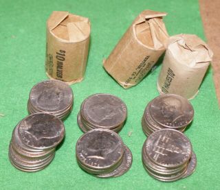 6 Rolls Of 1976 Kennedy P&d Au To Bu Bicentennial Half Dollars Hr 120 Coins