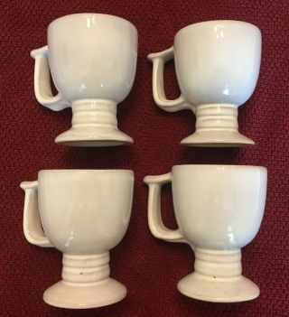 Set Of Four (4) Frankoma White Footed Coffee Mug Tea Cup C13