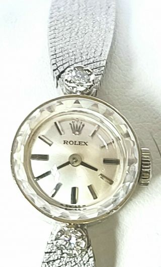 14k White Gold Ladies Vintage Rolex Watch