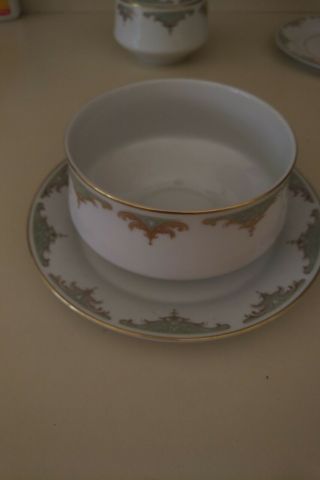 Mikasa Fine China Gravy Bowl With Attached Dish Pattern 5773