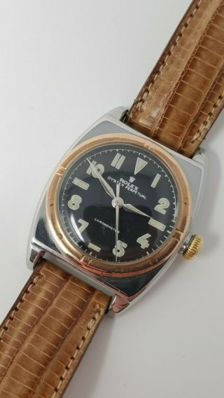 Vintage Rolex Oyster Viceroy Ref.  3359 Rose Gold/ss Watch From 1944 - Serviced