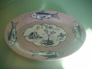 Williamsburg Virginia Shields Tavern Stoneware Fish Plate Platter Oval