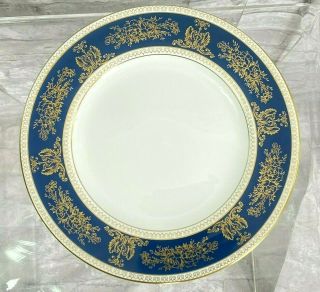 Wedgwood Columbia Blue And Gold Bone China 10 3/4 " Dinner Plate R 4509 England