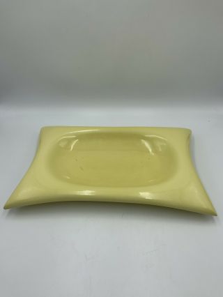 Mid Century Red Wing Pottery Console Bowl 1383 Lemon Yellow Belle Kogan Artware