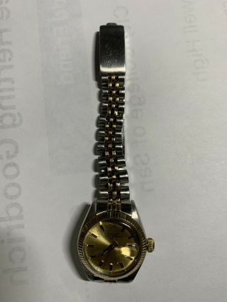 LADIES ROLEX OYSTER PERPETUAL DATEJUST WRISTWATCH 18K GOLD SS 2