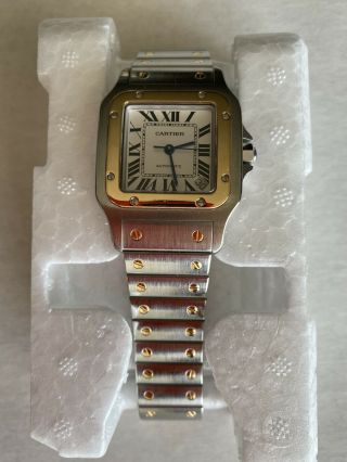 Cartier Unisex Santos Galbee 18k Yellow Gold S/steel Automatic Date Watch