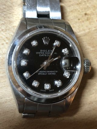 Vintage Ladies Rolex Datejust - Stainless Steel With Diamond Dial