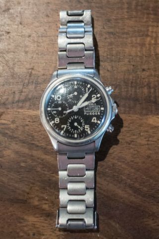 Sinn 356.  Flieger Chronograph 356 Mens Black Stainless Steel Watch
