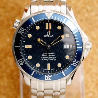 Authentic Omega Seamaster Professional 300m Blue Dial Automatic Mens Wrist Watch