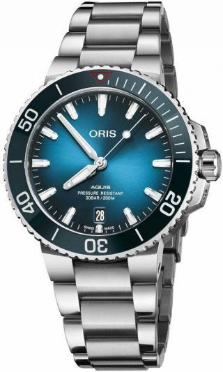 Oris Ocean Limited Edition Blue Gradient Dial Watch.  01 733 7732 4185 Set