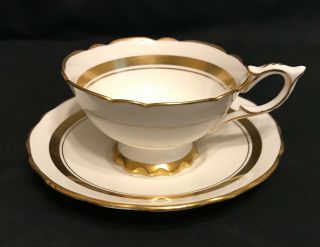 Royal Stafford Teacup Saucer Set Treasure White Gold Tea Cup Classic