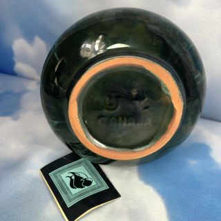 BMP Blue Mountain Pottery Canada Vase NOS NWT Green Drip Glaze 5 