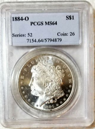 1884 - O Morgan Dollar Pcgs Ms 64 Strong Pl Surfaces Frosty Devices