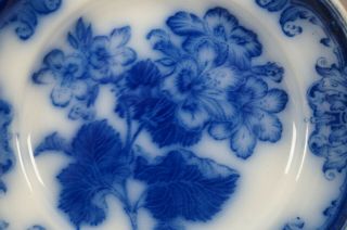 Wedgwood Geranium Pattern Flow Blue Semi Porcelain Dinner Plate Circa 1900 2