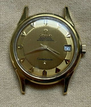 1960 Omega 14393 4 Sc 13 Constellation Solid 18k Gold Chronometer Watch Head