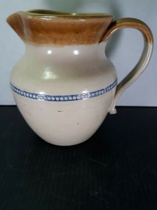 Antique Victorian Stoneware Pitcher Water Jug Old Canal Potteries Augusta Ga