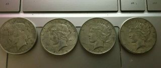 1922 - Peace Silver Dollars (3 - 1922 / 1 - 1922 D) - 90 Us Coin
