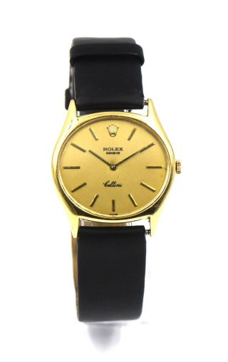 Vintage Handsome Rolex Cellini 3804 Dress Wristwatch Automatic 18k Yellow Gold