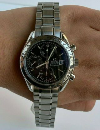 Authentic Men ' s Omega Speedmaster Chronograph Watch Automatic 3513.  50.  00 39mm 2