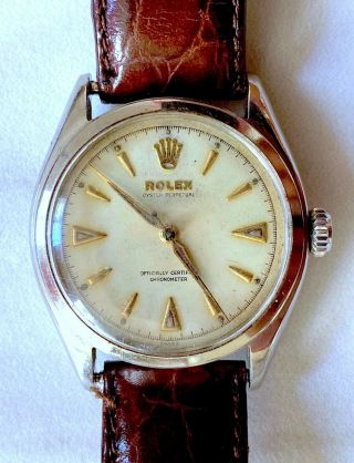 Vintage Rolex Bubble Back Oyster Perpetual Stainless Steel Watch Family Heirloom