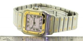 Cartier Santos 187901 SS/18K gold high fashion quartz men ' s watch w/ date 3