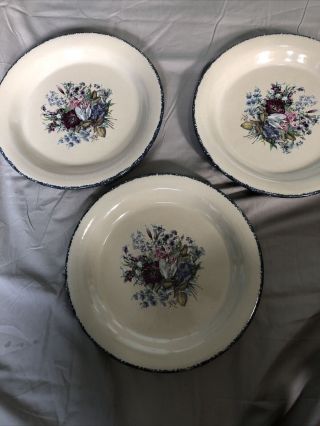 3 Home & Garden Party Usa Floral Dinner Plates 10 Inch