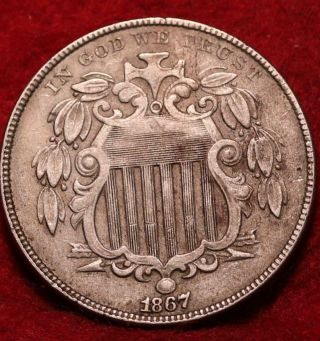 1867 Philadelphia Shield Nickel With Rays