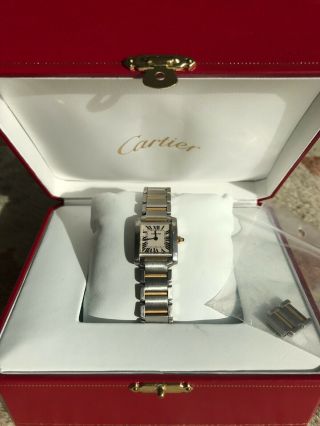 Cartier Tank Francaise Small 20mm Stainless Steel & 18k Yellow Gold Ladies Watch