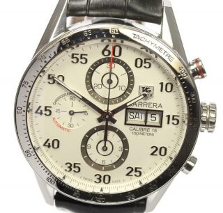 Tag Heuer Carrera Cv2a11 Day - Date Chronograph White Dial Automatic Men 