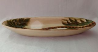 Tabletops Lifestyles Kona Palm Tree Oval Olive Dish 11 " Hand Painted