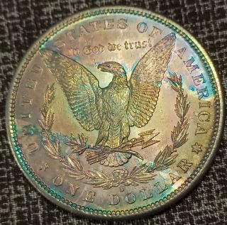 Rainbow Toned 1881 S Morgan Silver Dollar Bu Video Link In Description