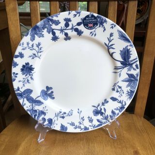 Royal Stafford Floral Weave Blue Dinner Plate 11 " Made In Great Britain Nwt Rare