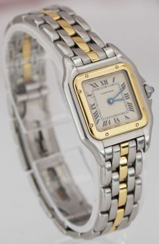 Ladies Cartier Panthere Two - Tone 18K Gold Steel Ivory 22mm Quartz Watch 1057917 3