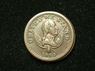 Inventory Xf - Au 1863 U.  S.  Coin Civil War Token 113s