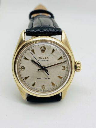 Vintage Rare Rolex Oyster Precision 10K Yellow Gold 1950’s Reference 6022 3