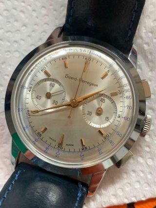 Girard Perregaux Chronograph Mens Wristwatch Nickel Chromiun Case N.  O.  S.